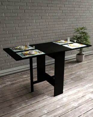 Katlanır Masa, Katlanabilir Masa, Kelebek Masa-Siyah