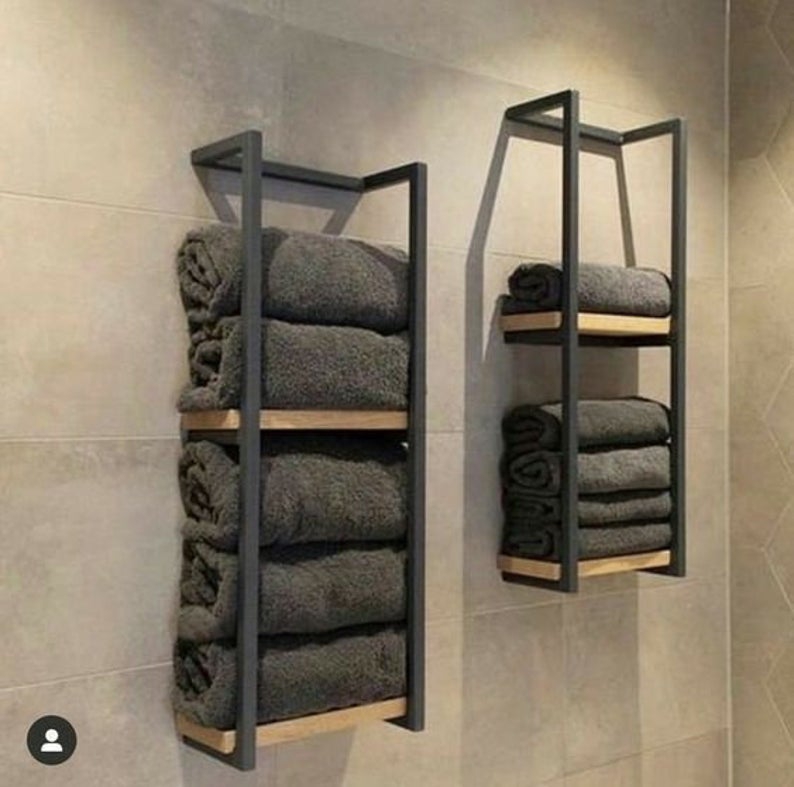 Metal Banyo Rafı, Duvar Rafı, Banyo Havlu Raf, Modern Banyo Rafları