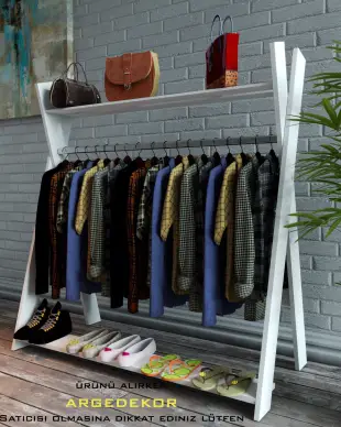 Kelebek Askılık Protmanto-Beyaz