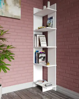 Ahşap Köşe Kitaplık, Köşe Kitaplık Dolabı, Köşe Dolap, Köşe Kitaplık