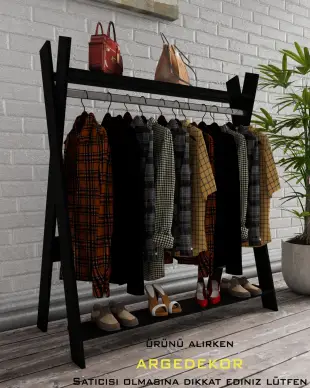 Kelebek Askılık Protmanto-Siyah